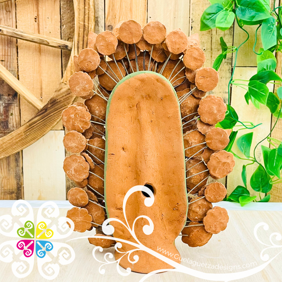 Large Natural Virgen de Guadalupe Home Decor - Barro Metepec