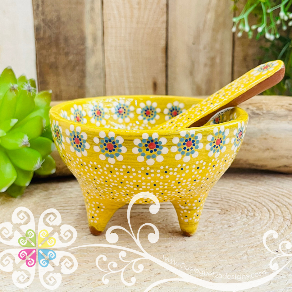 Medium Capula Clay Fino Molcajete Con Cuchara - Capula Fino Clay Kitchen