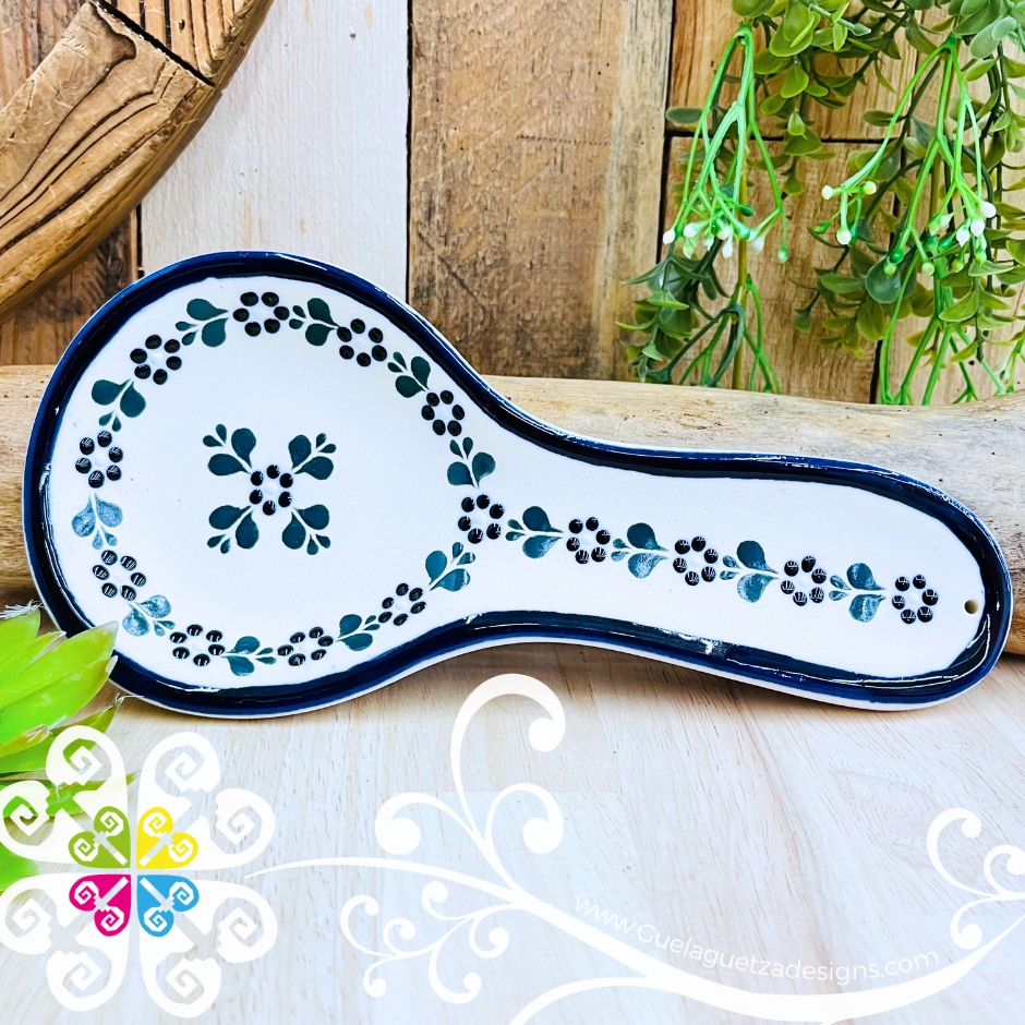 Blue Rustico Spoon Rest - Barro Alta Temperatura - Spoon Rest