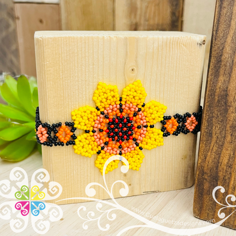Beaded Sunflower Choker Set