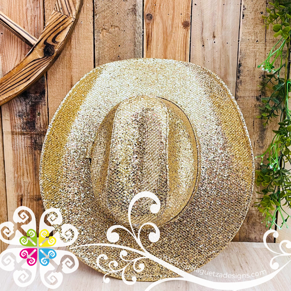 Gold Glitter Cowboy Hat - Unisex Hat