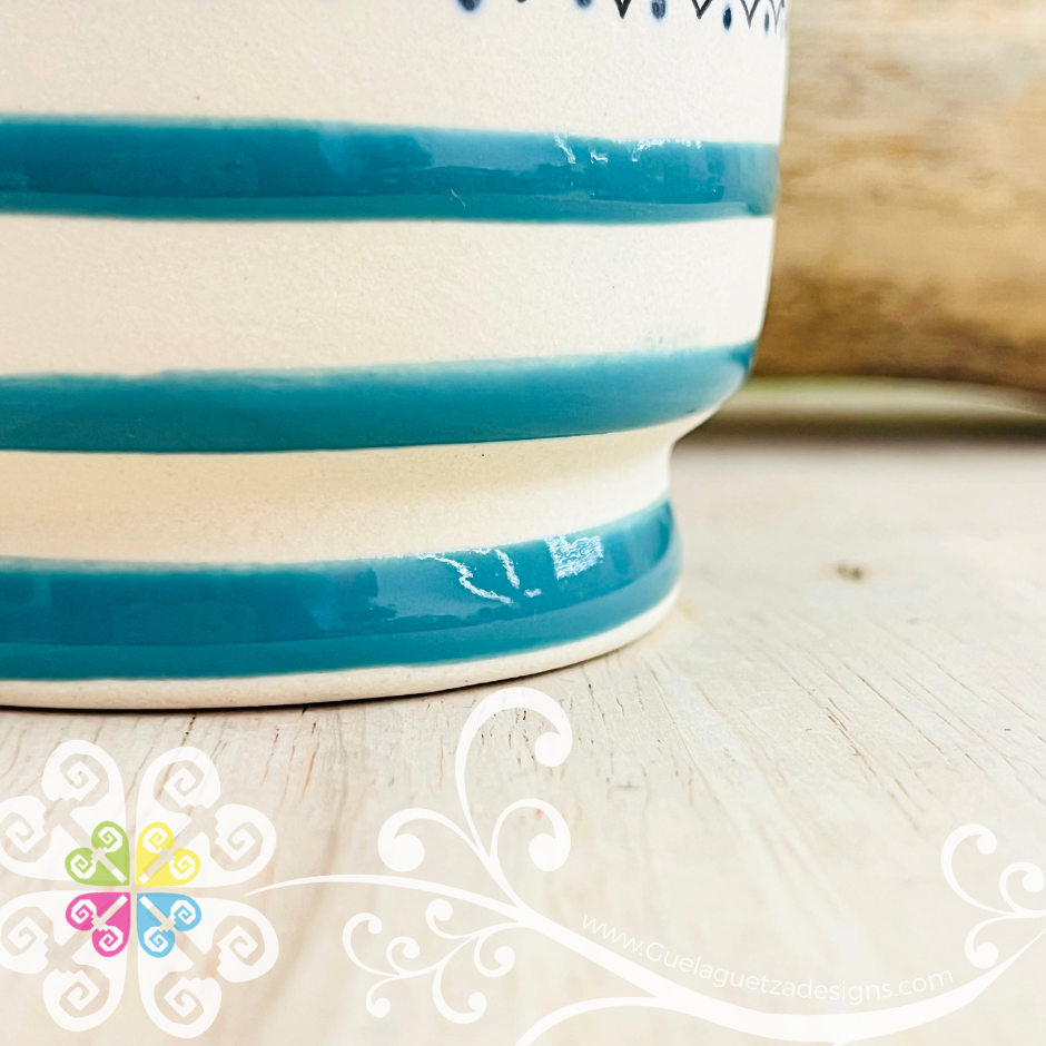 Teal Taza Capuchino Colibri - Barro Alta Temperatura - Single Clay Mug