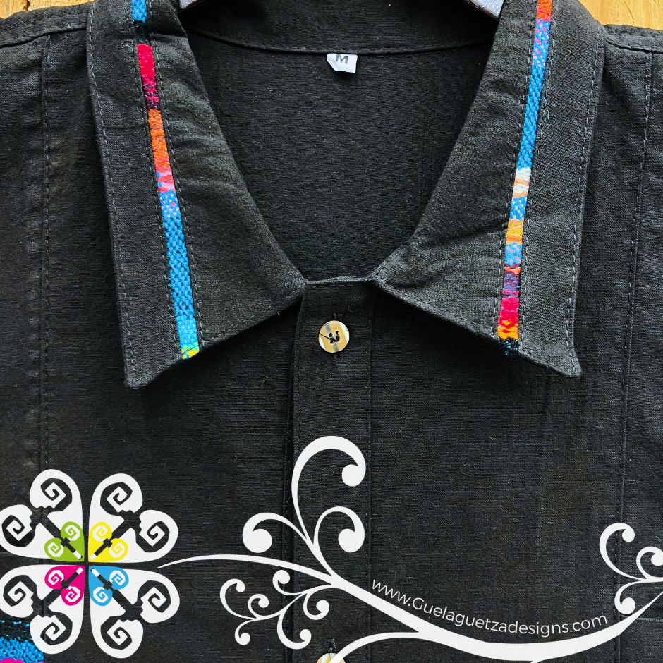 Black Men Coralillo Shirt Double Lines - Men Shirt