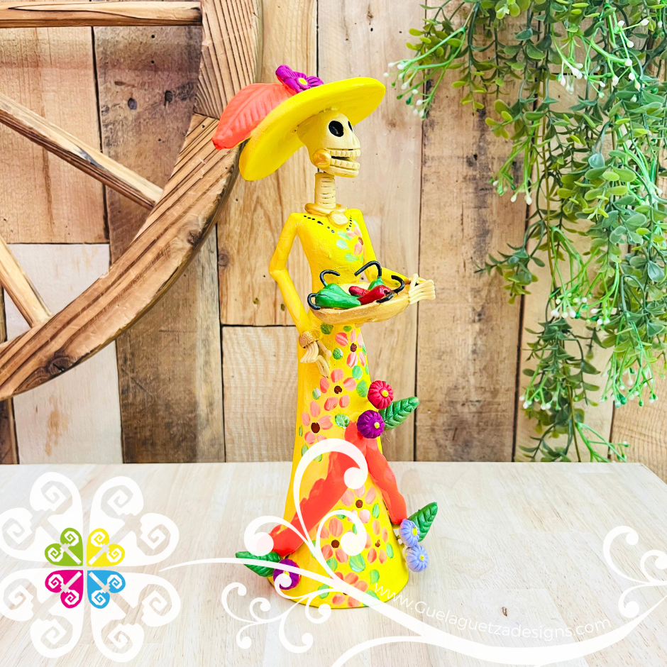 Medium Catrina Elegante Clay Catrina - Michoacan Clay Home