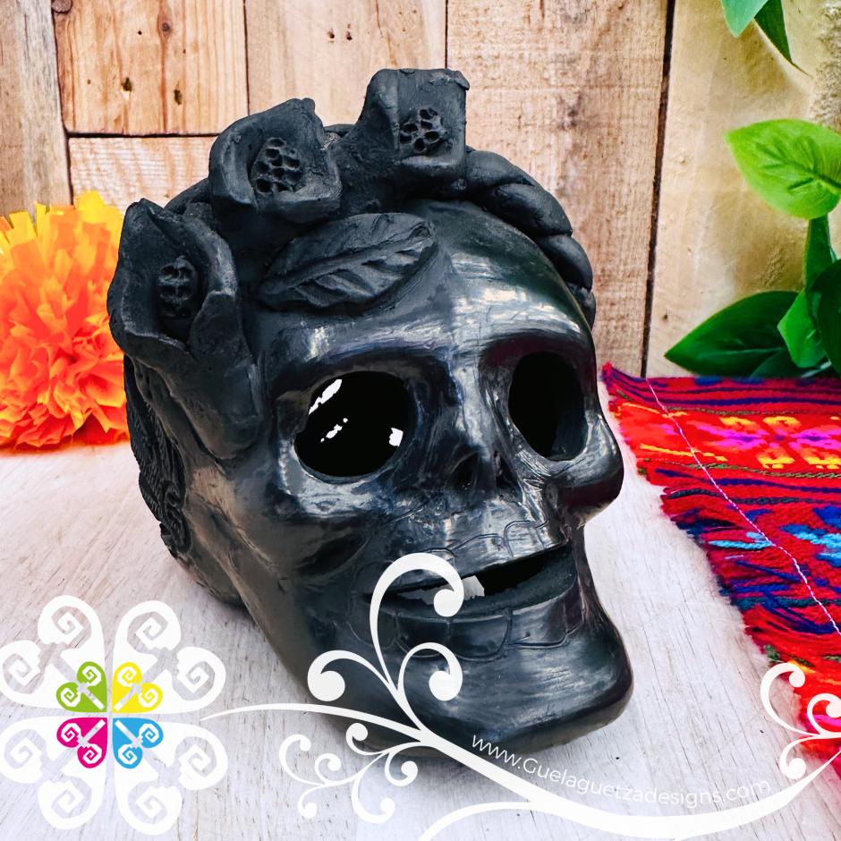Medium Unique Skull  - Black Clay Oaxaca