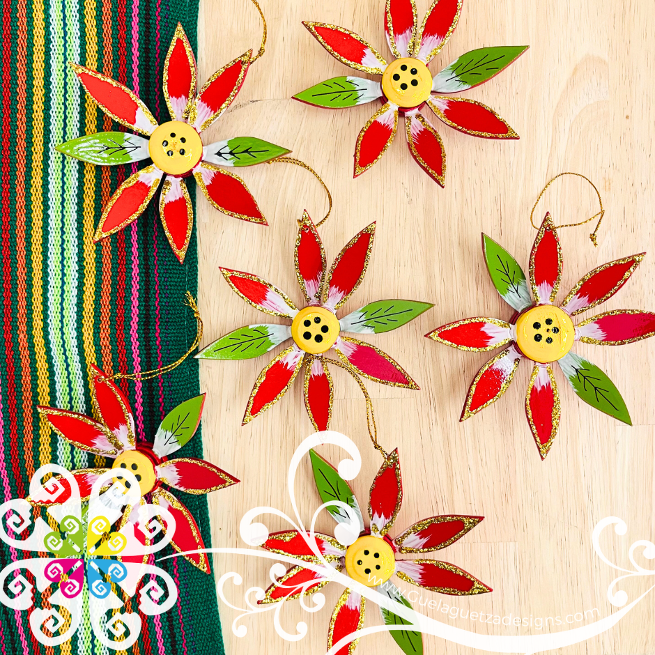 Wood Noche Buena Ornaments - Wood Christmas Ornaments