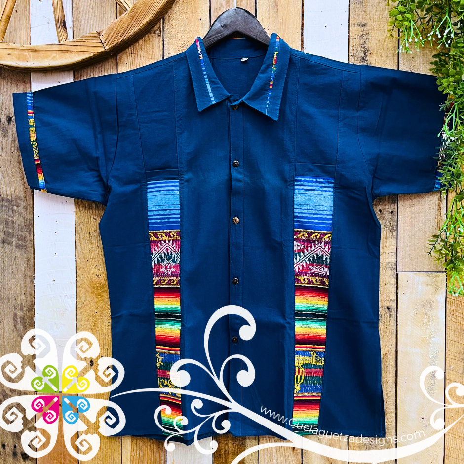 Navy Blue Men Coralillo Shirt Double Lines - Men Shirt