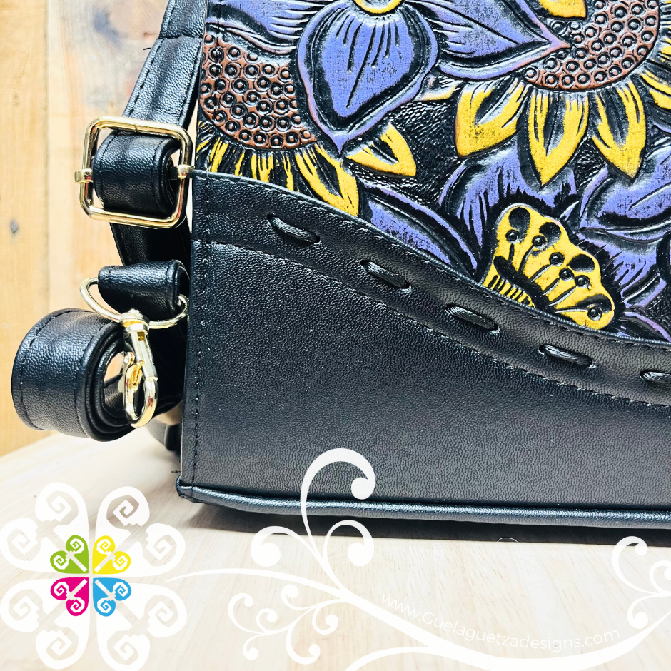 Wood Handle Purse - Vegan Leather