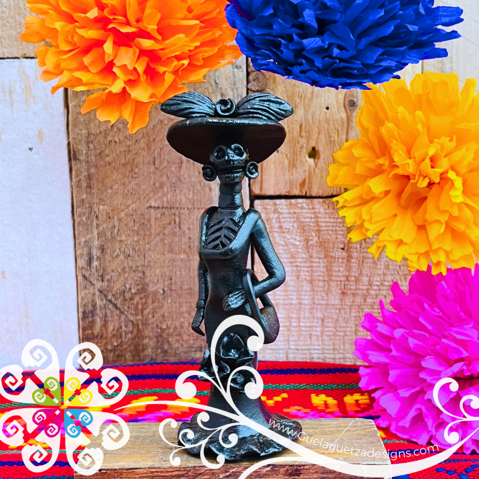 Mini Black Fina Clay Catrina Michoacana - Capula Clay Home