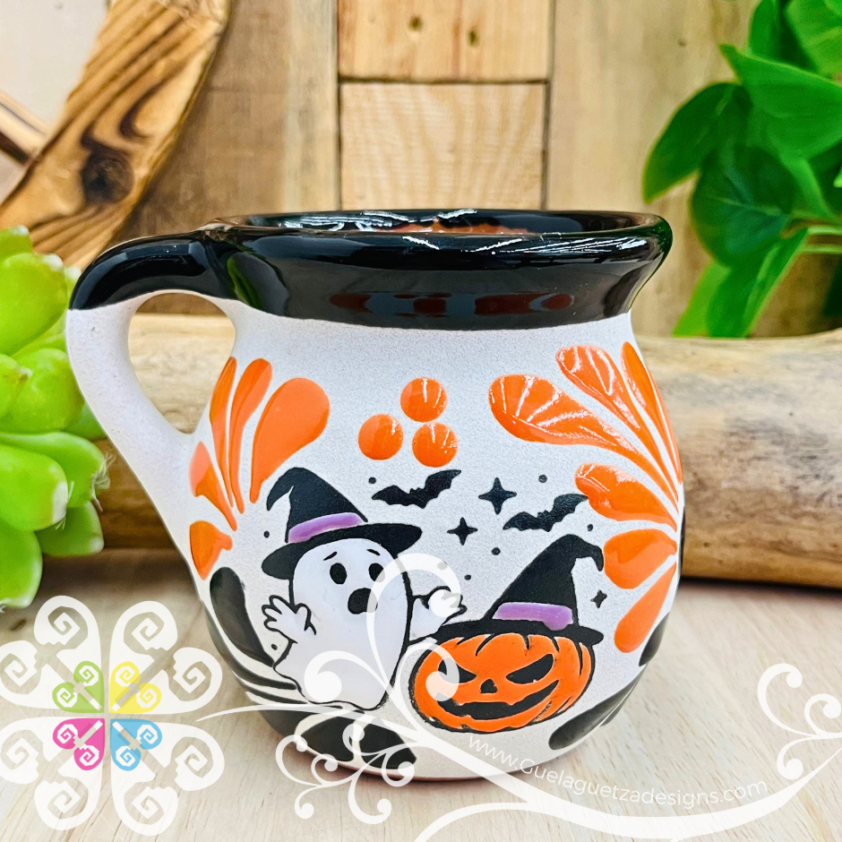 Set of Halloween Designs Espiga Clay Mugs - Set Taza Barro