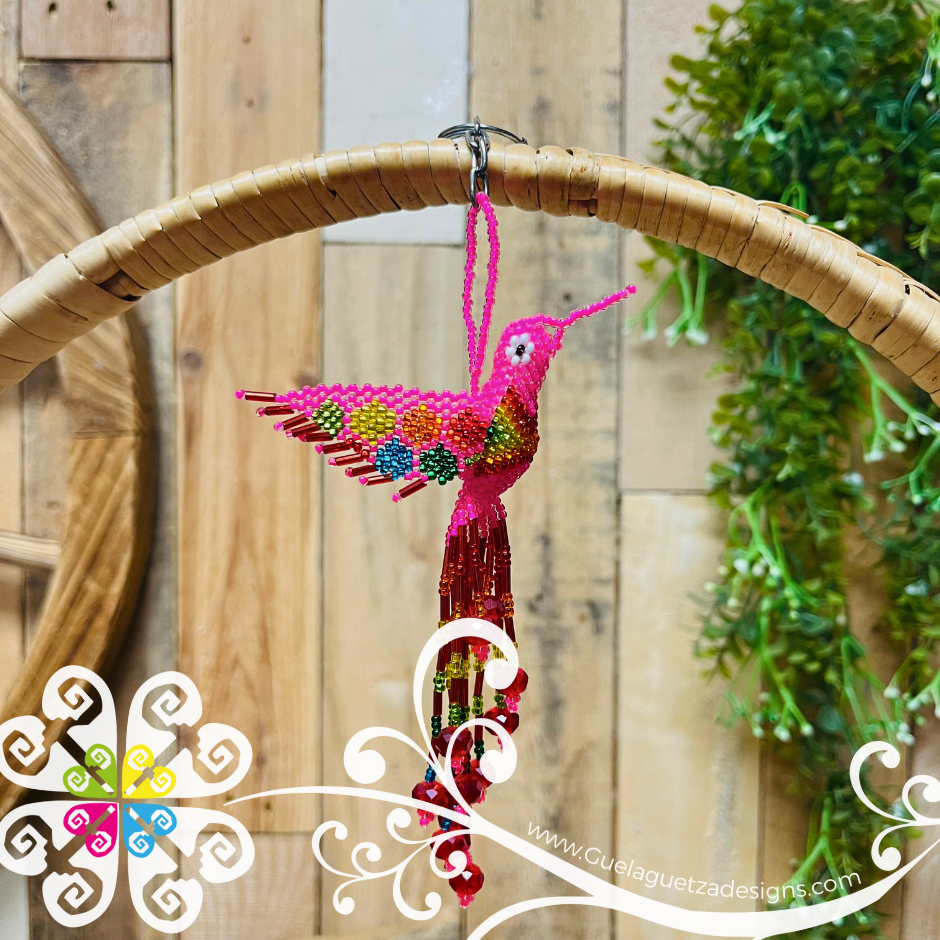 Hummingbird Beaded Keychain