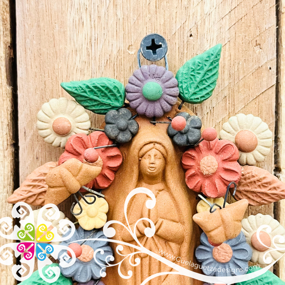 Small Virgen de Guadalupe Home Decor - Barro Metepec