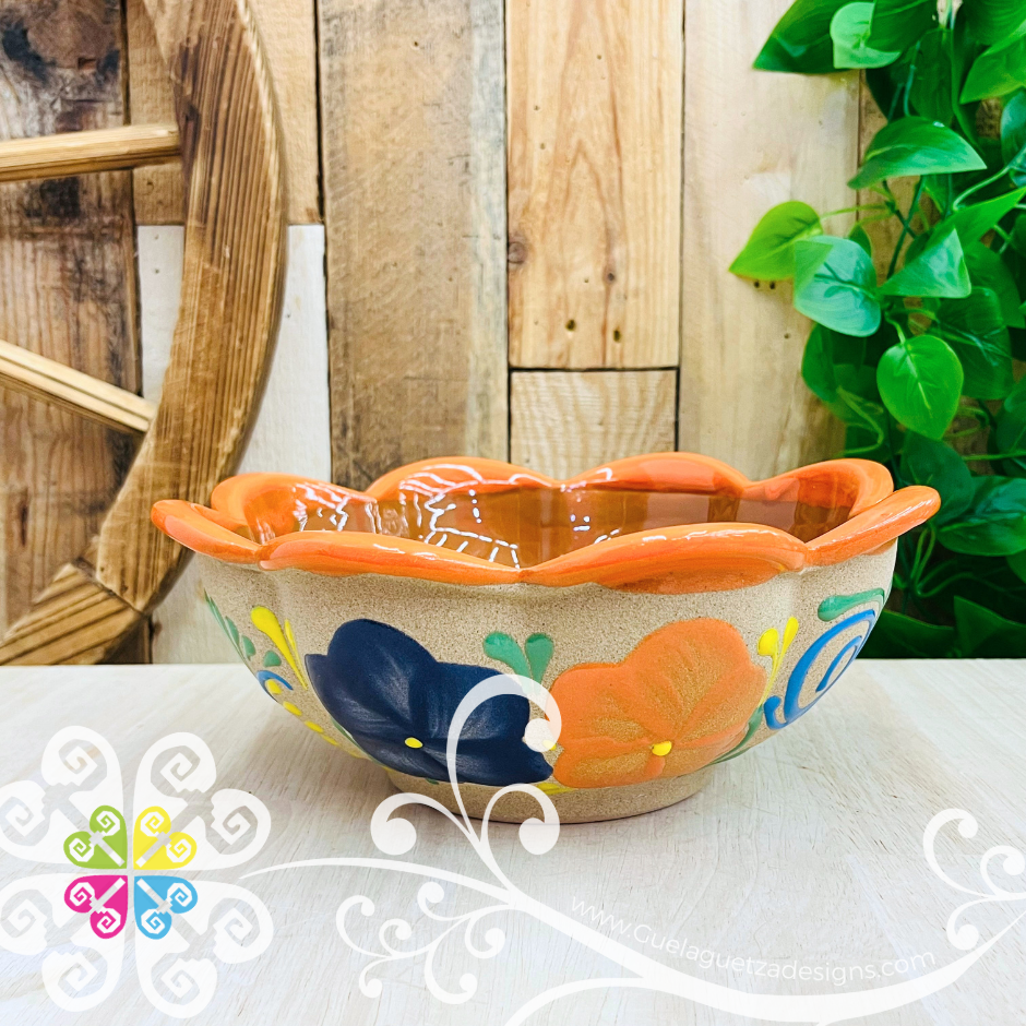 Small Frutero de Barro Flowers - Mexican Kitchen