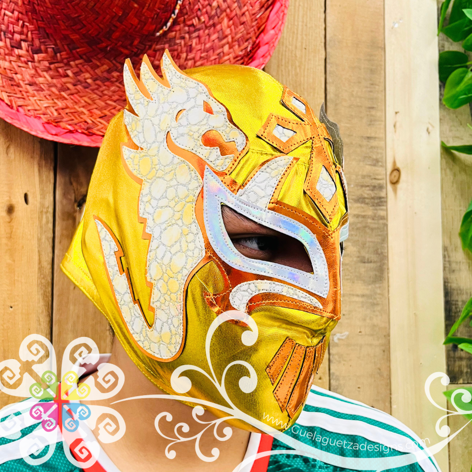 Gold Dragon Luchador Mask - Adult Lucha Libre Mask