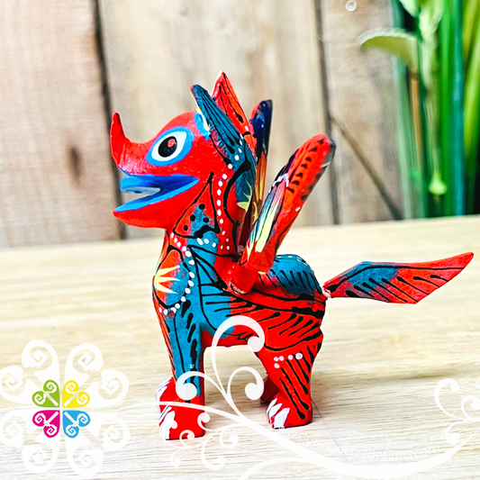 Mini Dante Dog Alebrije Handcarve Wood Decoration Figure