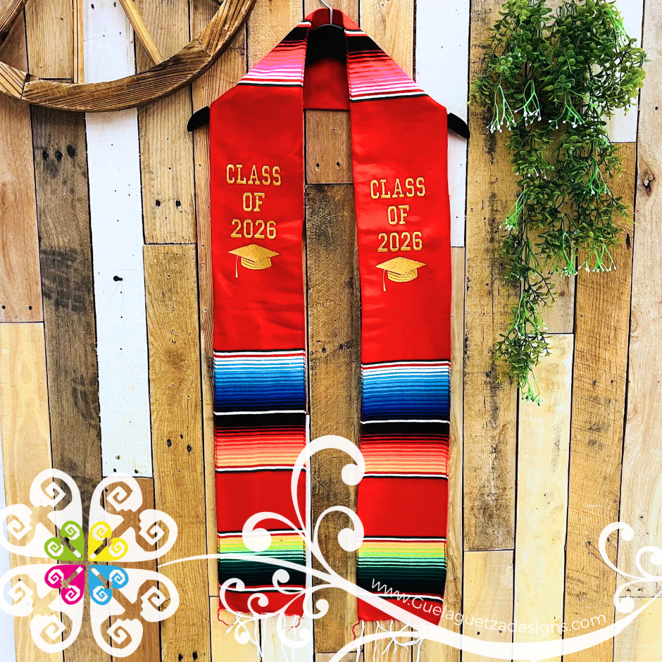 Sarape Graduation Stole with Embroider - Class of 2026