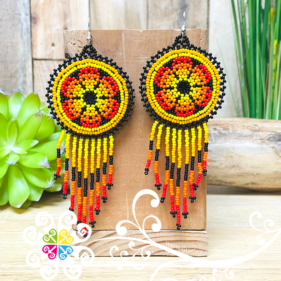 Huichol sales beaded earrings
