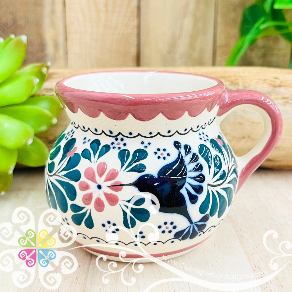 Small Pink Taza Ponchera Colibri - Ceramica Alta Temperatura - Single Clay Mug
