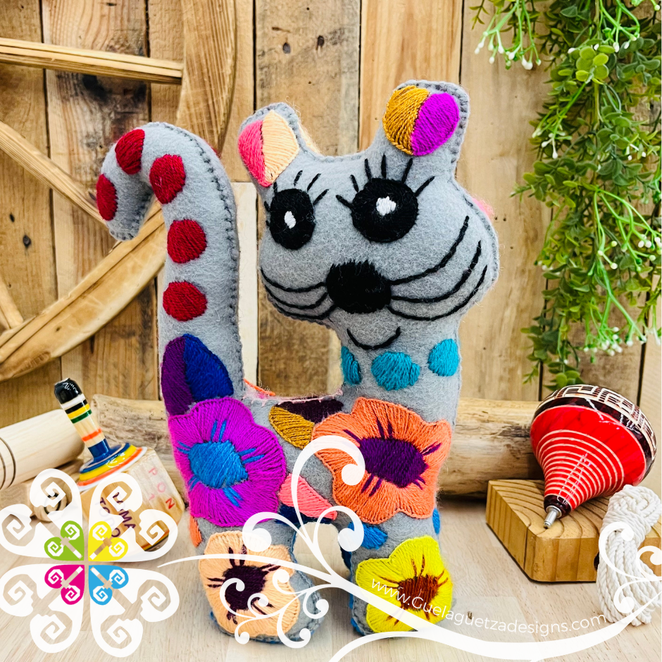 Embroidered Cat - Chiapas Stuffed Animal