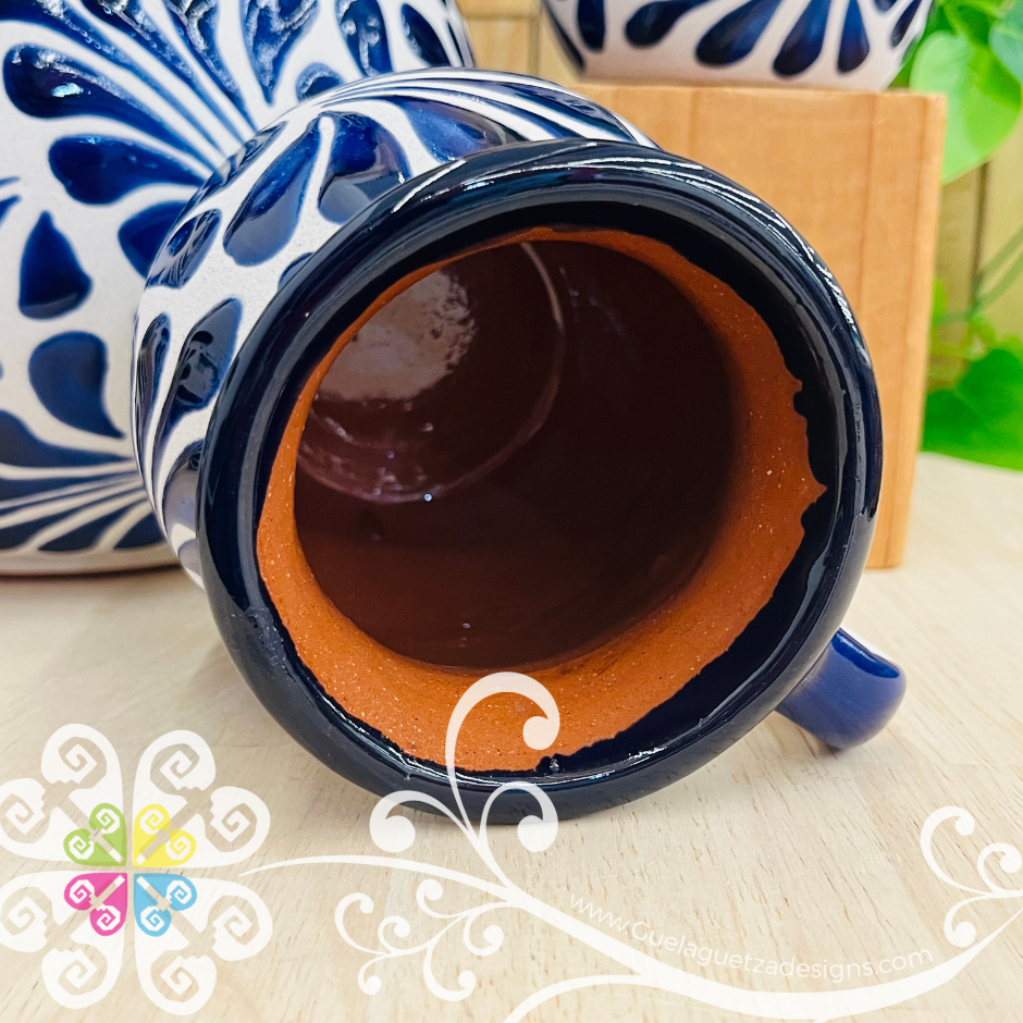 Cobalt Blue Espiga Pato Pitcher Set - 4 Jarritos
