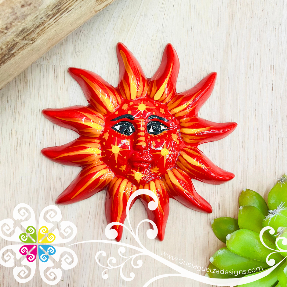 Large Red Sun & Moon Set - Wall Decor