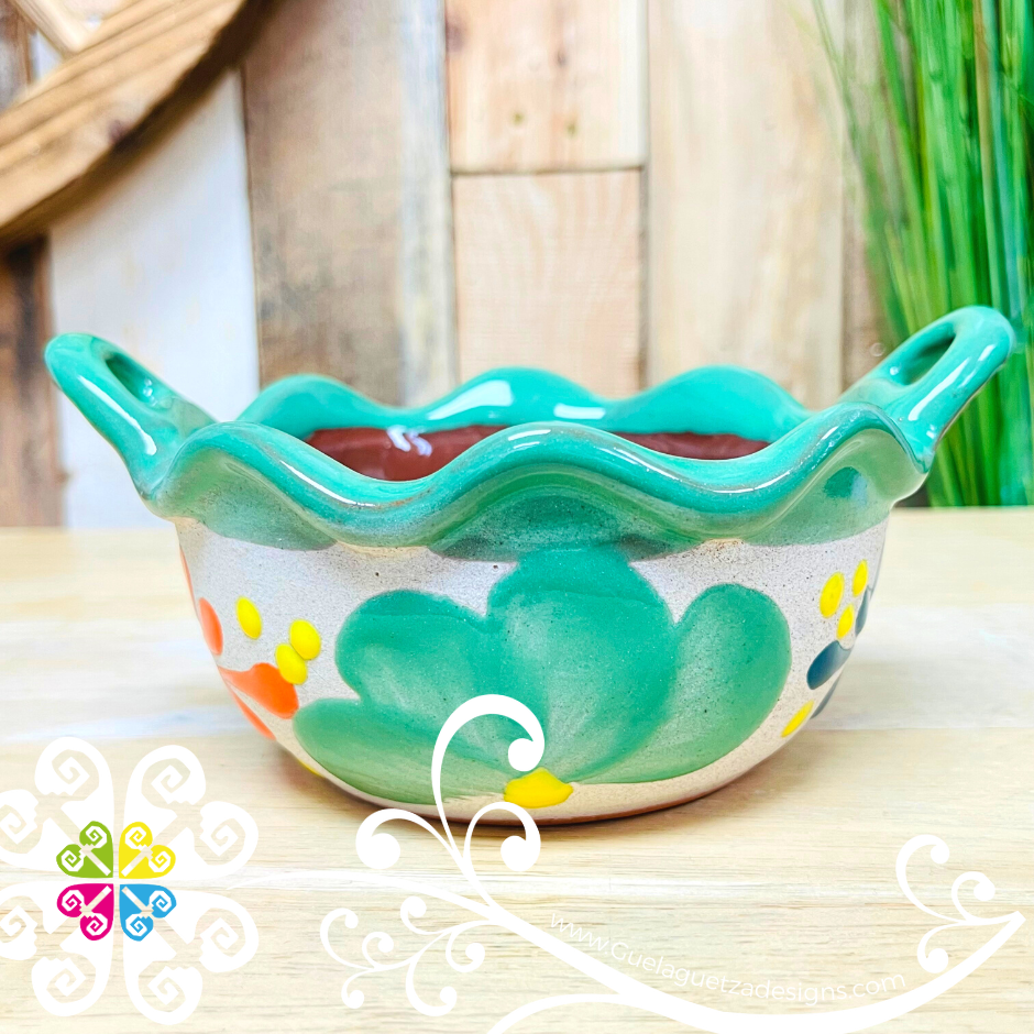 Set of 4 Engobe Small Cazuelita Clay Bowl