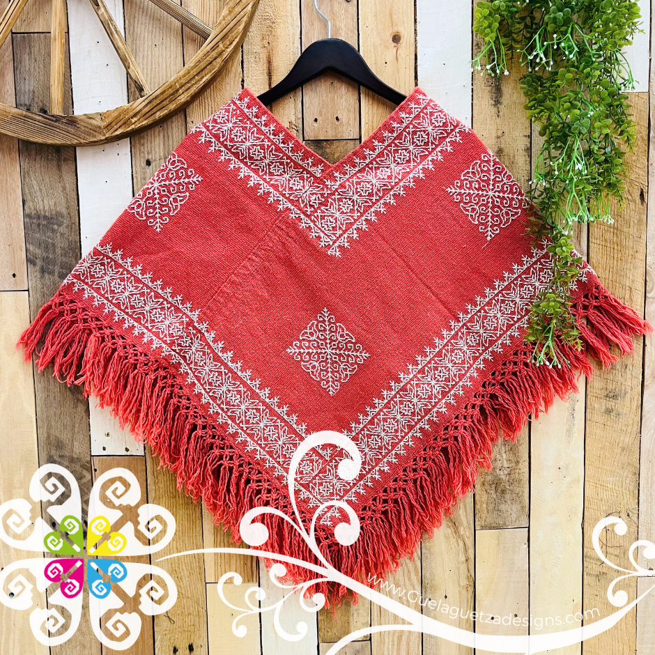 Embroidered Poncho - Orillado Design - Mañanita