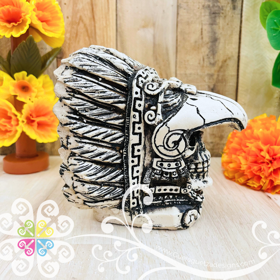 Medium Penacho - Artisan Day of the Dead Resin Skull