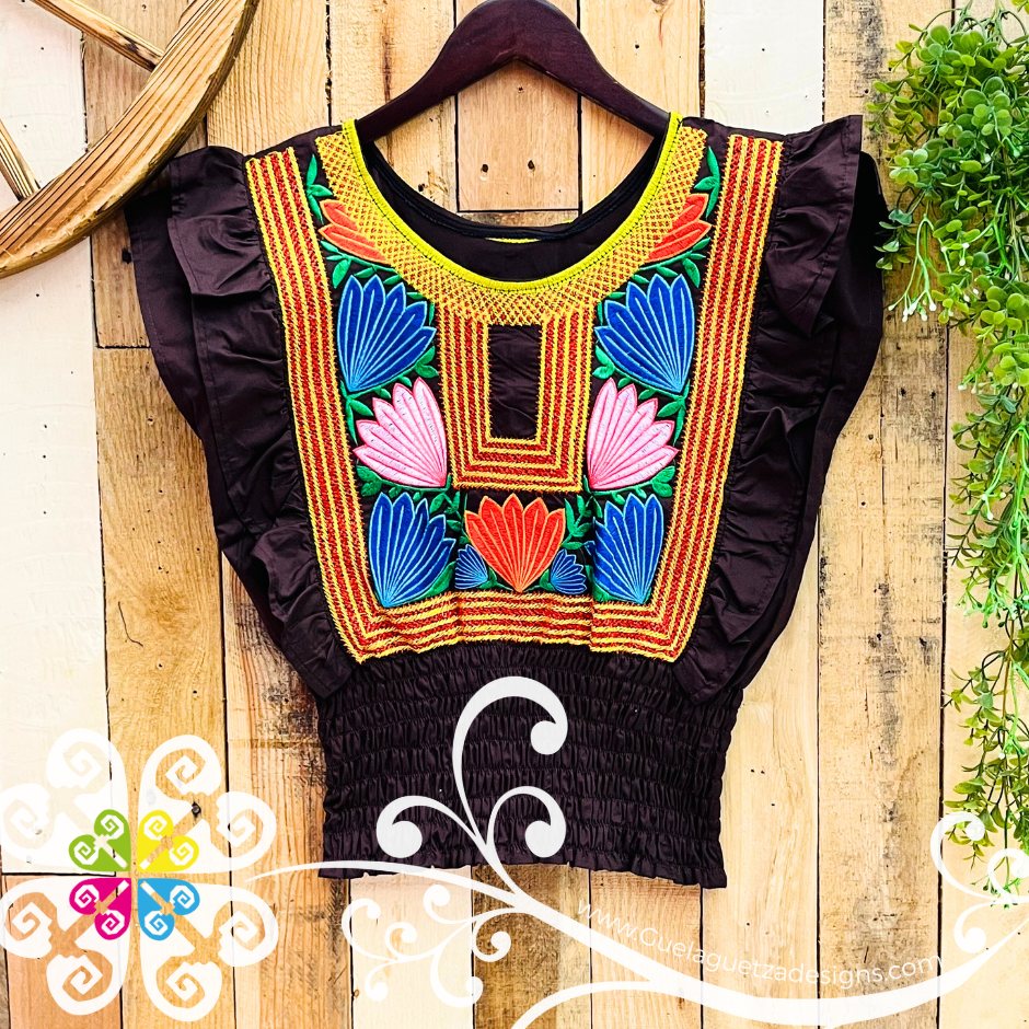 Tehuana Floral Crop Top - Women Tops