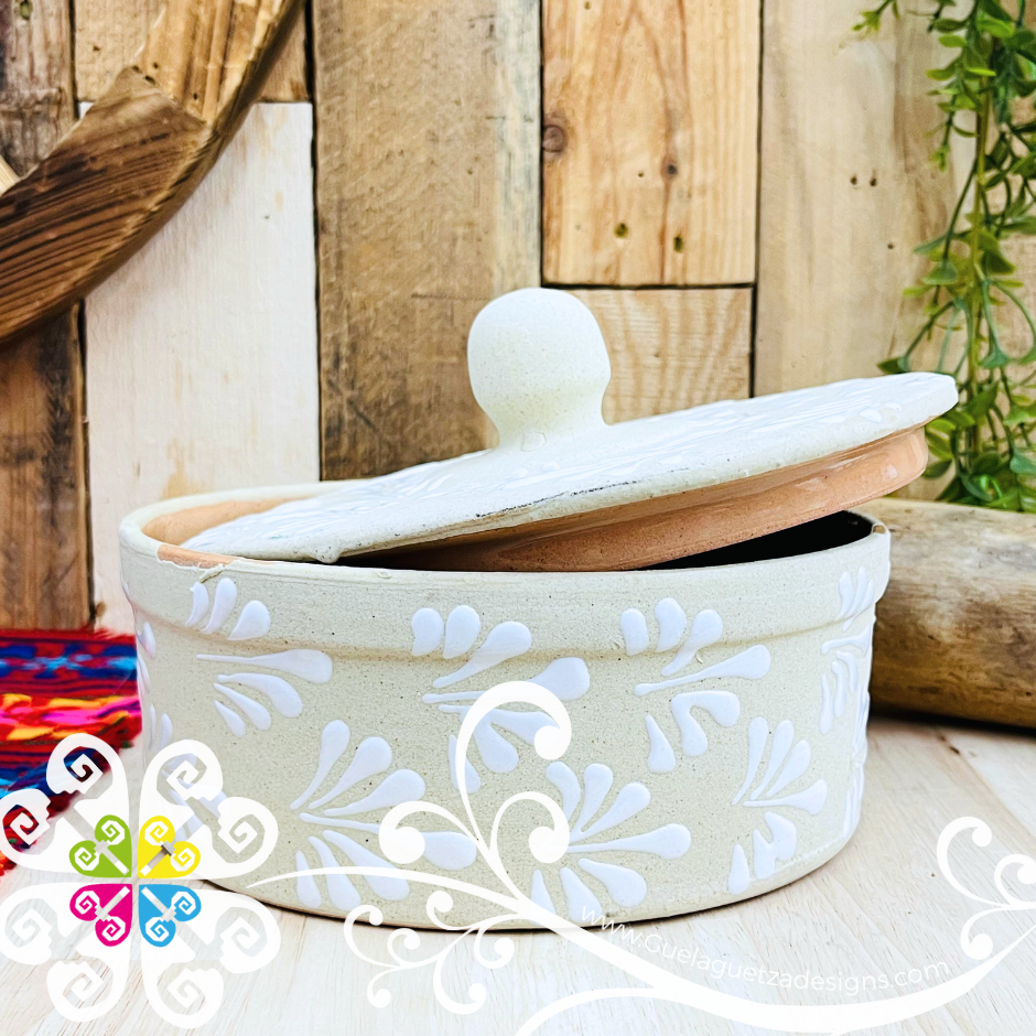Tortillero Espiga White/Engobe - Barro Mexicano