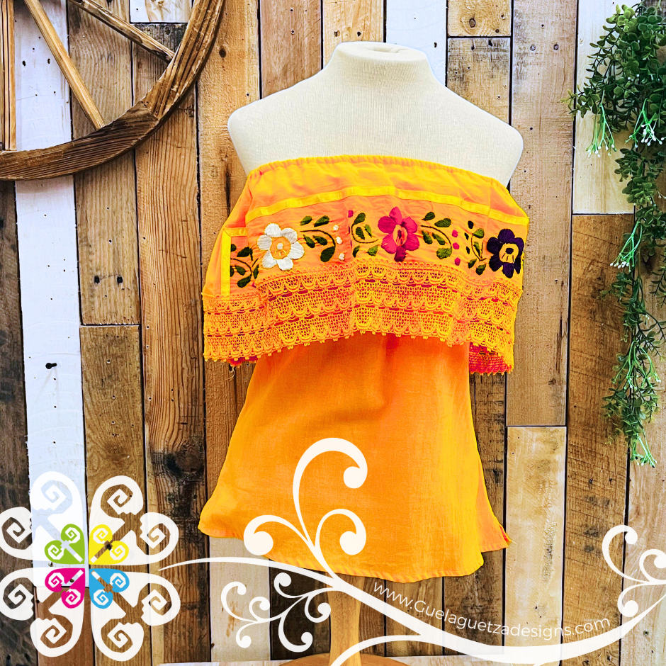 Yellow Campesina Embroider - Women Top