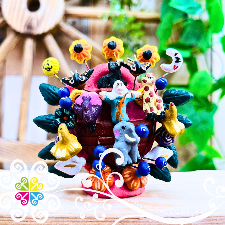 Mini Arbol Pintado Home Decor - Barro Metepec