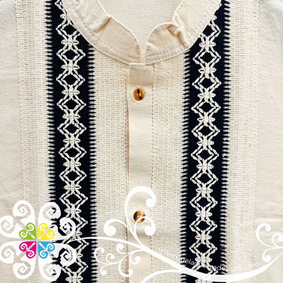 Beige Pepita Guayabera - Men Shirt