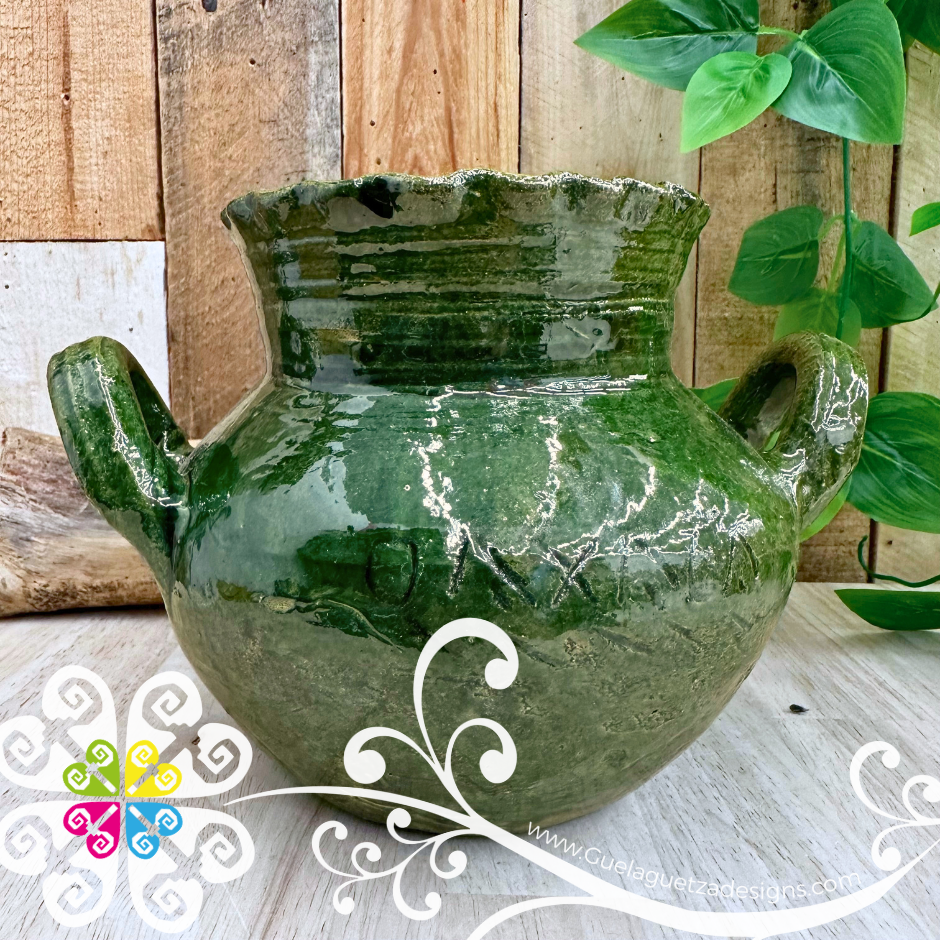 Large Ollita with Handles - Barro Vidriado Oaxaca