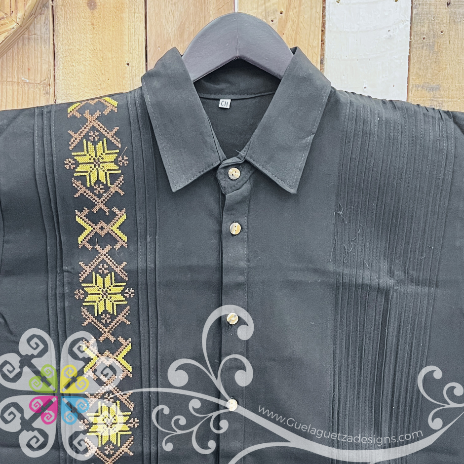 Black Earth Tones - Embroider Men Shirt