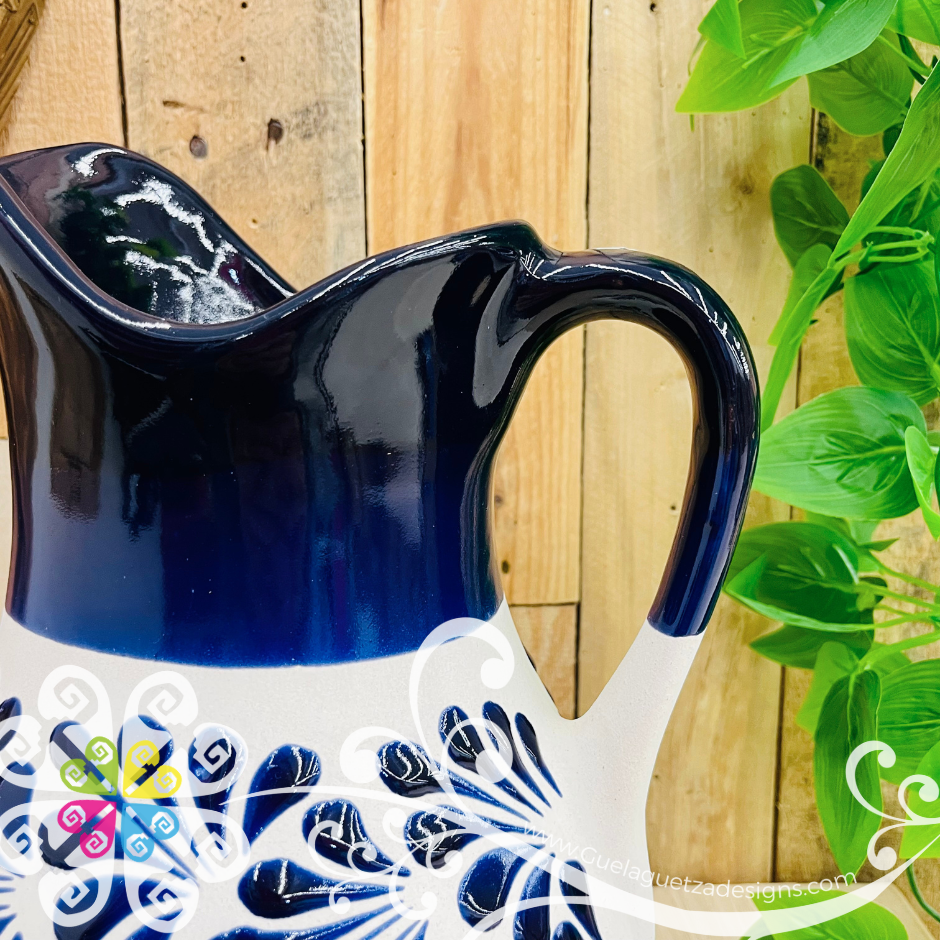 Cobalt Blue Espiga Large Pato Clay Pitcher - Jarro de Barro
