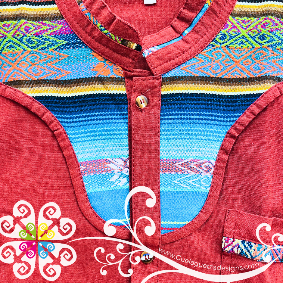 Burgandy Coralillo Mountain with Buttons Shirt - Men Shirt