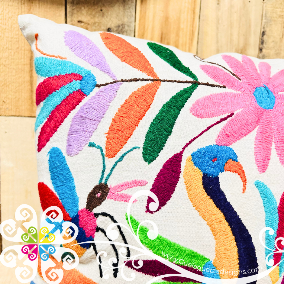 Natural Multicolor Otomi Decorative Pillow Cases - With Zipper