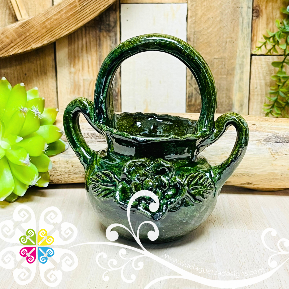 Small Ollita Flower Vase - Barro Vidriado Oaxaca