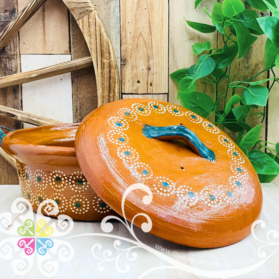Medium Capula Sencillo Cazuela Barro con Tapa - Capula Sencillo Clay Cazuela