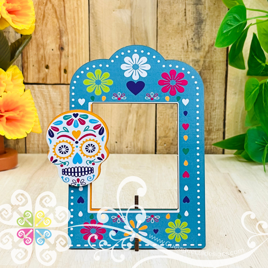 Mini Dia de los Muertos Picture Frame - Day of the Dead Ofrenda Decor