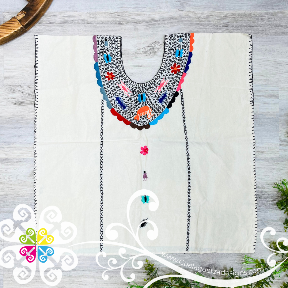 Plus Size Amuzgo Women Top - Blusa Bordada