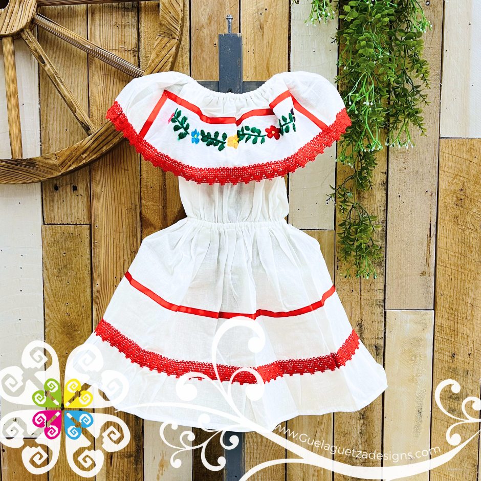 Red Estambre Campesino Children Dress