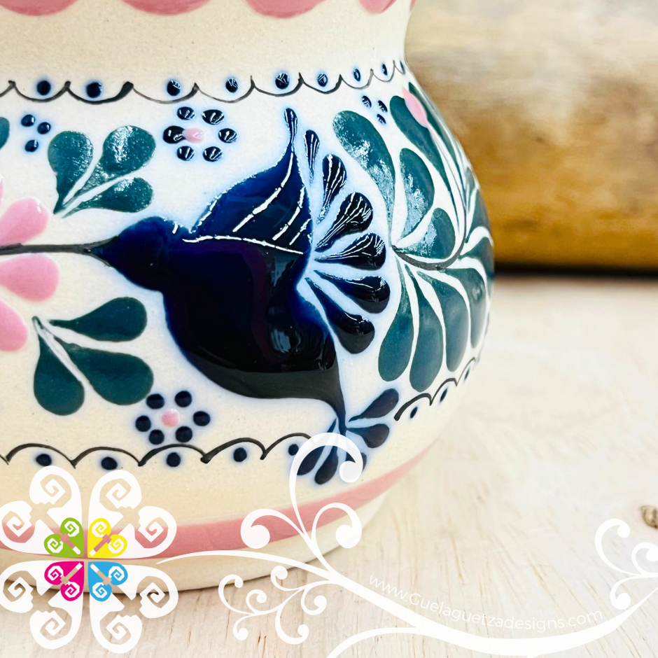 Mini Pink Taza Ponchera Colibri - Barro Alta Temperatura - Single Clay Mug