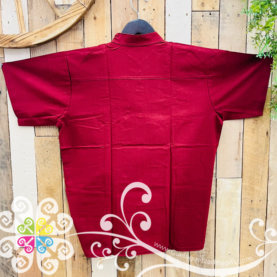 Burgandy Lace Men Guayabera - Men Shirt