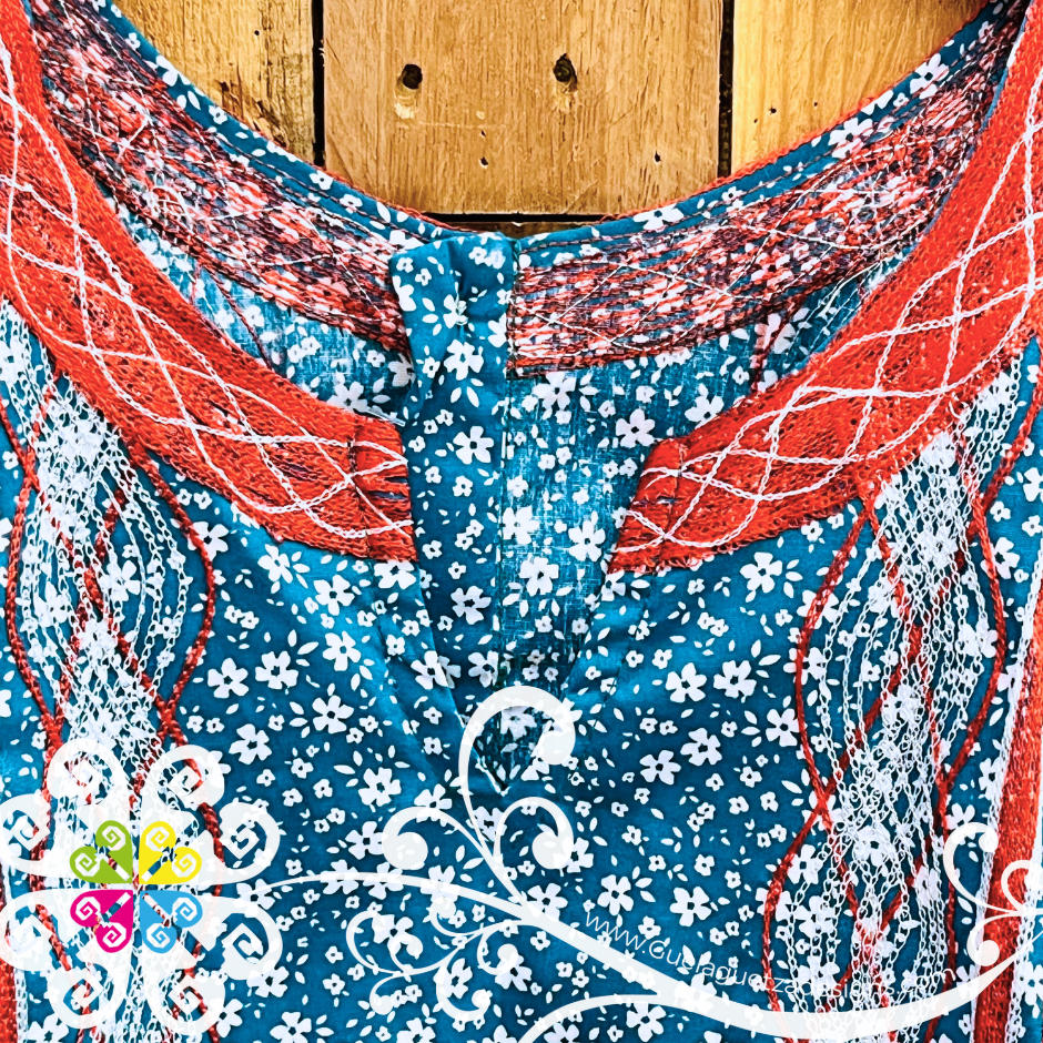 Small Cadenilla Tehuana Lupita Top - Double Embroider