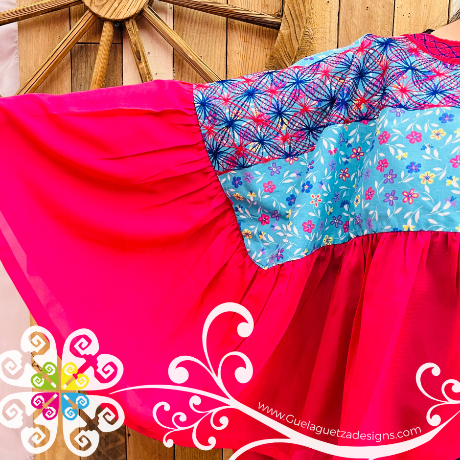 Mariposa Cadenilla Tehuana Top - Double Embroider