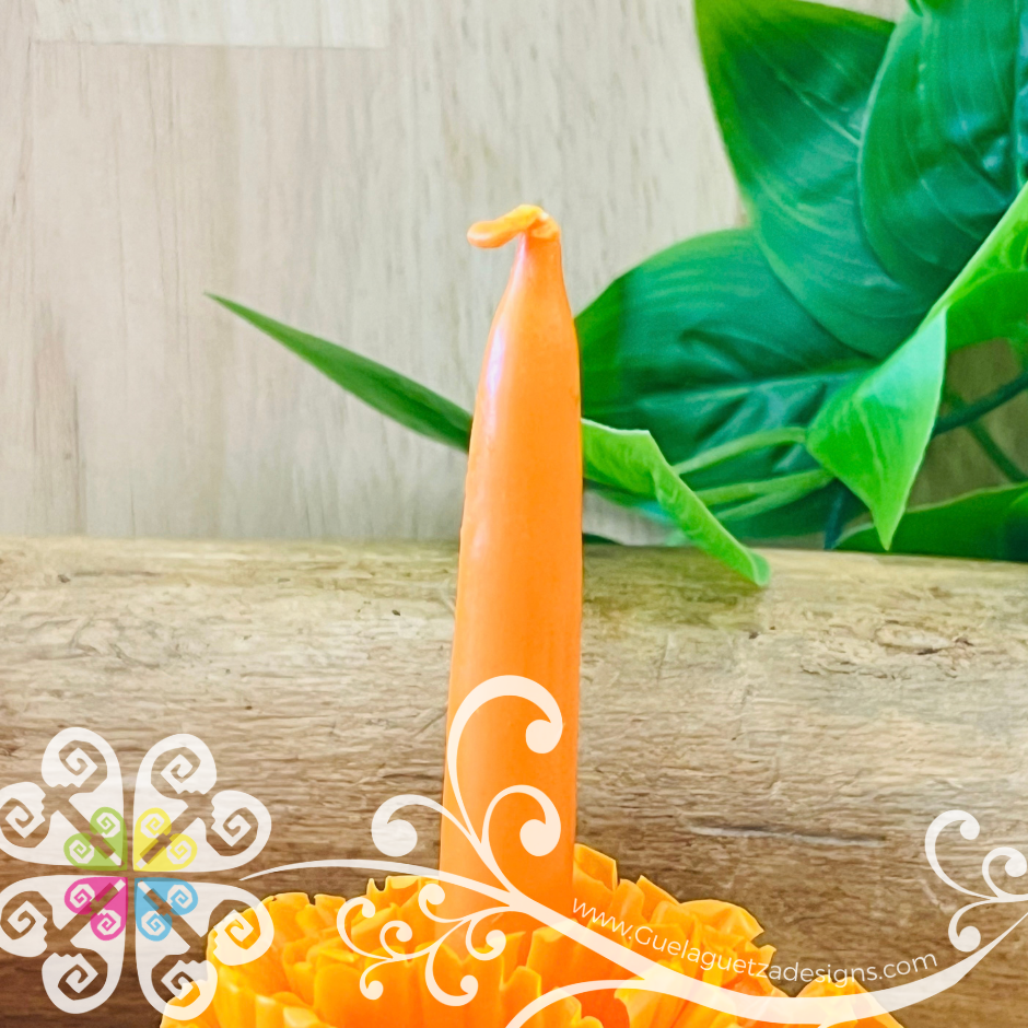 Vela Cempasuchil Escamado Elegancia Artesanal- Artisan Candles Vedesa