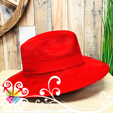 Red Indiana Velvet Hat - Fall Hat