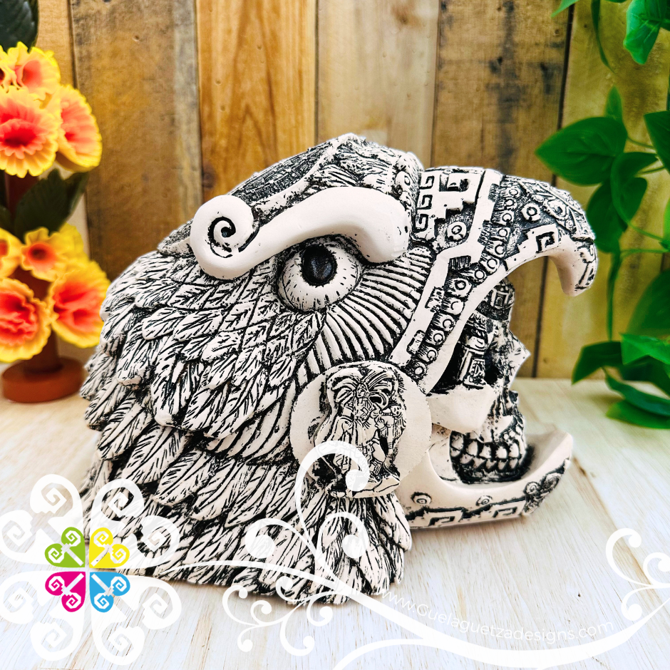 Large Eagle Warrior - Artisan Day of Dead Resin Skull